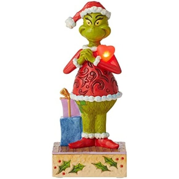 New  Jim Shore The Grinch Figure Large Blinking Heart Figurine 7 Inch 6010782 - Picture 1 of 2